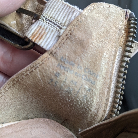 aldo Nude Leather Platform Sandals Wood Wedge Heel 7.5 - Picture 8 of 11